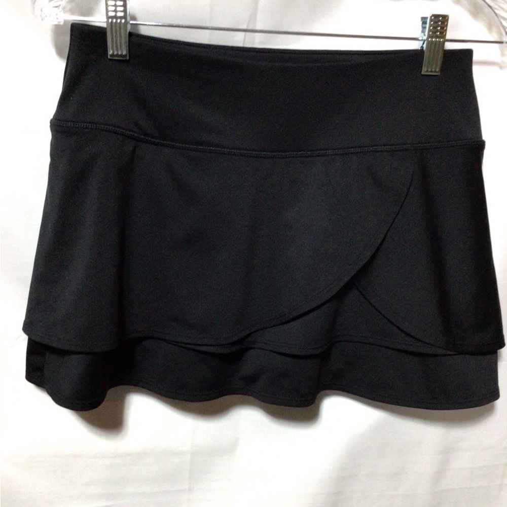 Athleta Skort Tennis Running Golf Black‎ Rear Zipper Pocket Size XS